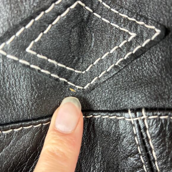 VTG 70s Suburban Internat'l Leather Coat Black Small Western Cowgirl Country - Picture 12 of 16